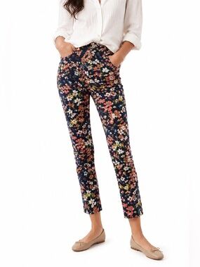 Anthropologie Maeve Gardenia Ultra High-Rise Slim Straight Floral Jean - Size 25